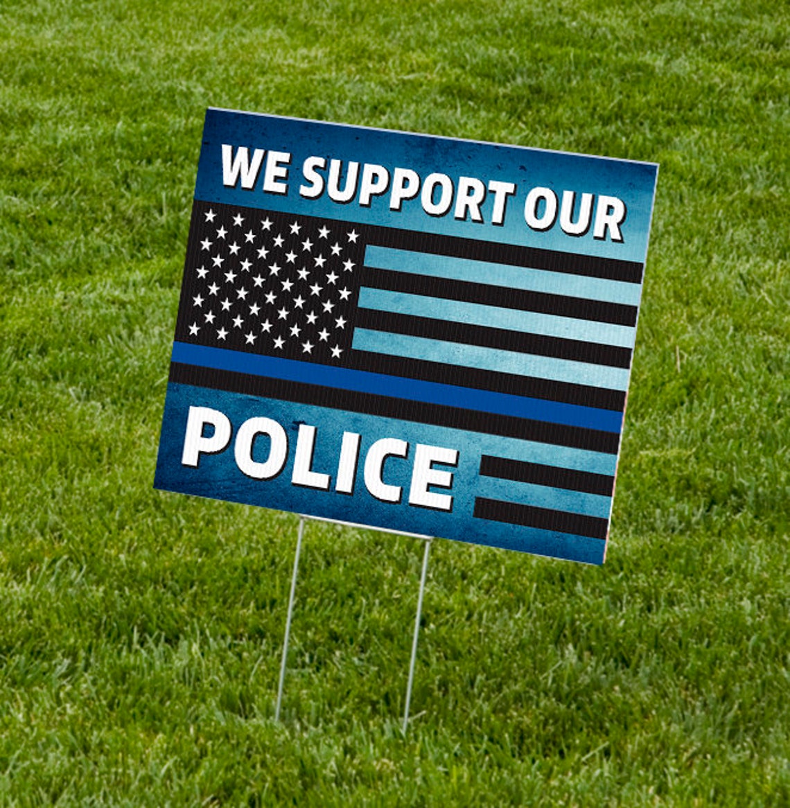 We Support Our Police Yard Sign With Hstake Etsy