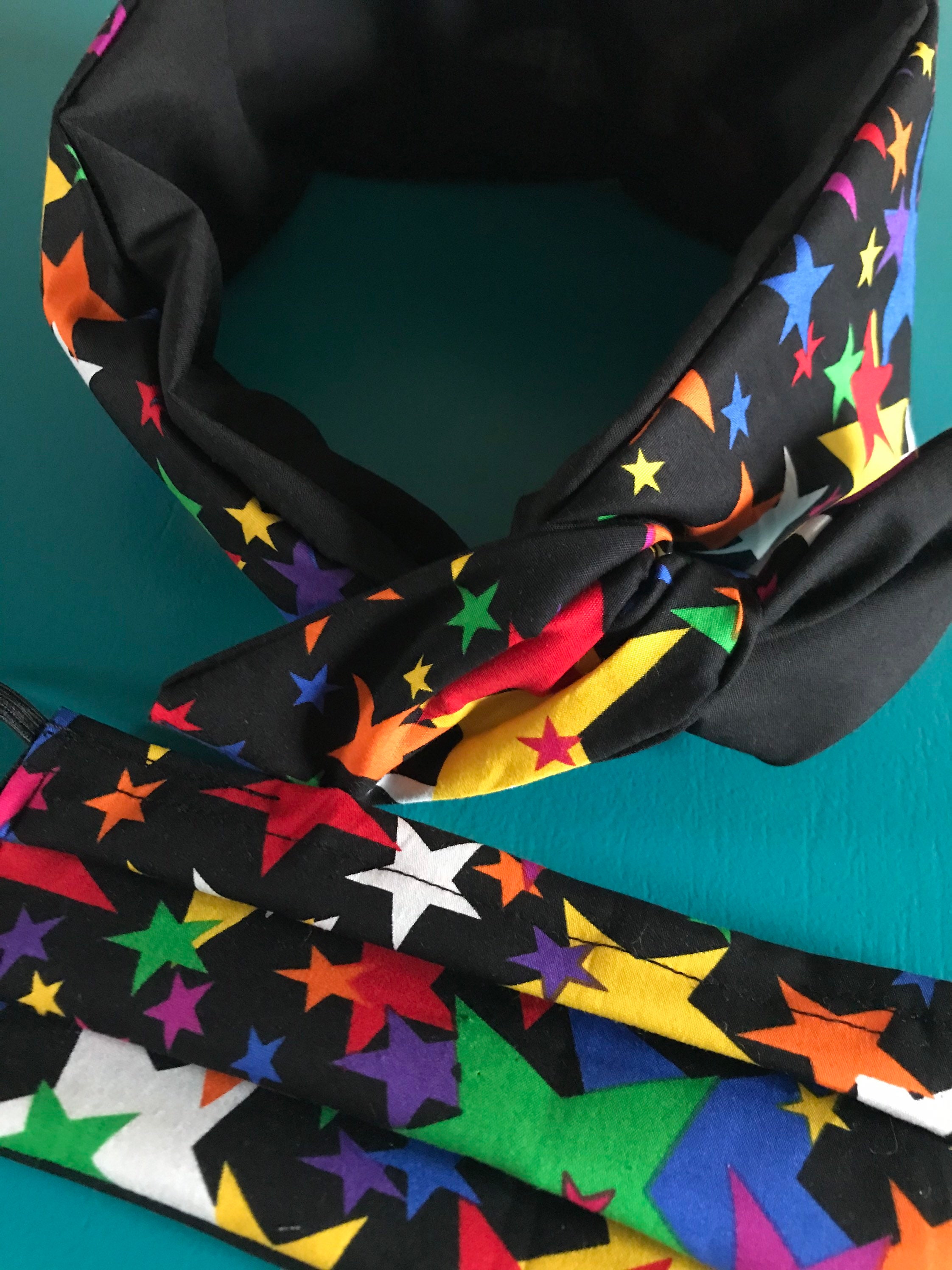 Headscarf wired nonslip stars colourful reversible starry Etsy