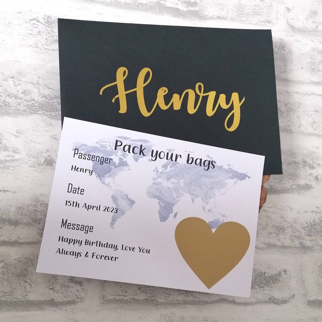 Scratch Holiday Reveal Card Personalised Christmas Card Etsy