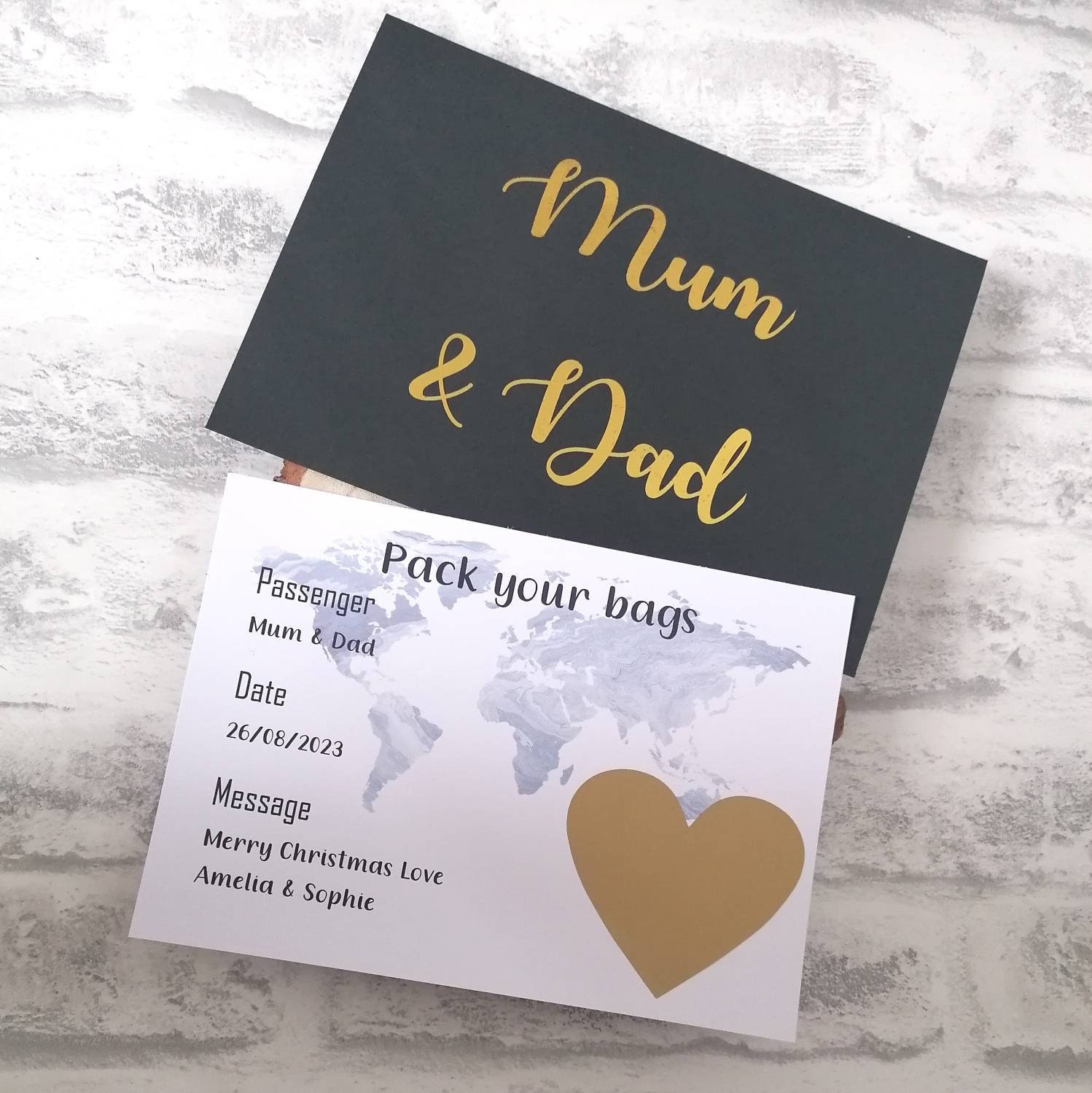 Scratch Holiday Reveal Card Personalised Christmas Card Etsy