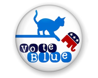 Vote Blue Button or Magnet, Vote Democrat, Vote Blue Pin, Democrat Voting Button, Vote Democrat Pin, Get Out the Vote, Vote Democrat Button