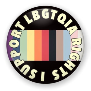 LGBTQIA Button or Magnet 2 Sizes, Unity Pin, Rainbow Button, Diversity Pin, LGBTQ Button, LGBTQ Pin, Unity, Pride Button, Diversity Button
