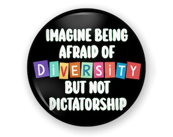 Diversity Button or Magnet: LGBTQ Rights, BLM, Vote Blue
