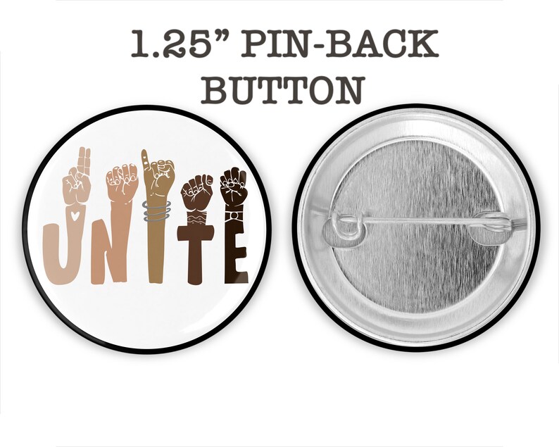 Unite Badge Unity Magnet Unity Magnet Racial Equality Pin Unity Badge Unite Button or Magnet Racial Equality Unite Sign Language Pin