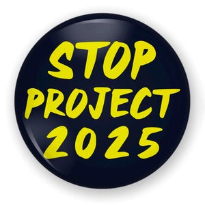 NO Project 2025 Button or Magnet, Stop Project 2025, Project 2025 is Dangerous, No Project 2025 Pin, Stop Project 2025 Button, Vote Democrat