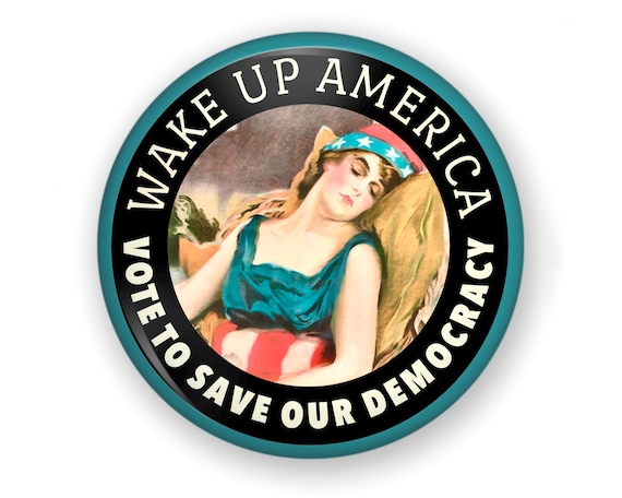 Save Democracy Vote Button or Magnet, Get Out the Vote!, Get Out the Vote Button, Vote Pin, Vote Button, Vote 2024, Vote Democrat, Vote