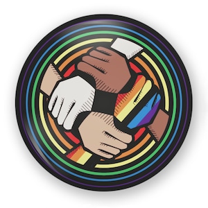 Unity Button or Magnet 2 Sizes, Unity Pin, Rainbow Button, Diversity Pin, LGBTQ Button, LGBTQ Pin, Unity, Pride Button, Diversity Button,