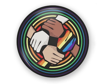 Unity Button or Magnet 2 Sizes, Unity Pin, Rainbow Button, Diversity Pin, LGBTQ Button, LGBTQ Pin, Unity, Pride Button, Diversity Button,