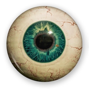 EyeBall Button or Magnet, Eyeball Button, Eyeball Pin, Eyeball Magnet, Creepy Button, Halloween Button, Goth Button, Spooky Pin, Eye Button
