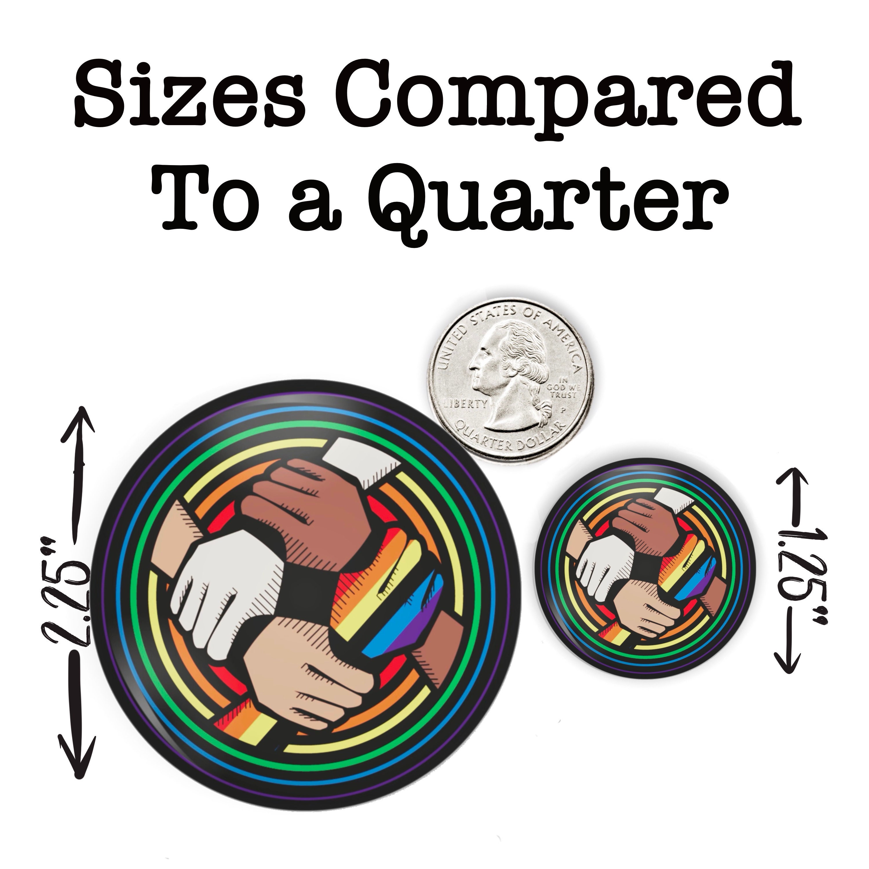 Equity Union Button Pin Unity Button or Magnet 2 Sizes, Unity Pin, Rainbow Button, Diversity ...