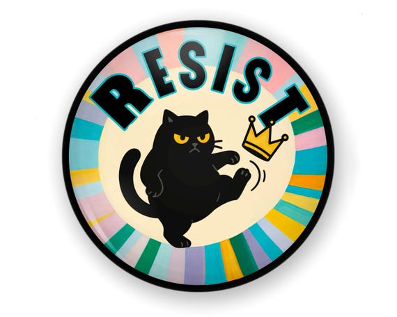 No Kings Button Or Magnet: Resist Button, Protest Button, Protest Pin, Protect Our Rights, Hands Off Button, No Kings, Anti Trump