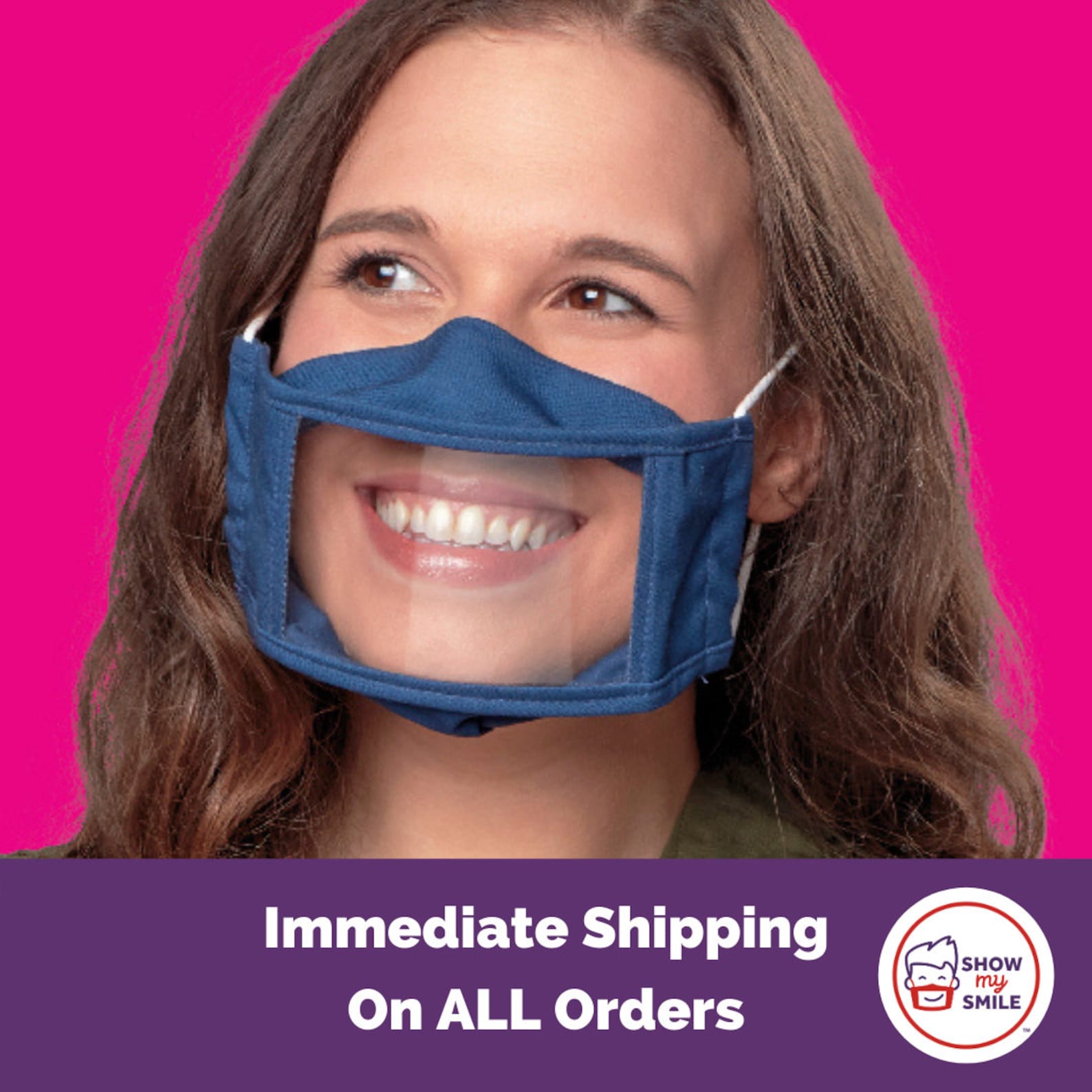 Anti-fog Clear Window Face Mask Adult Navy Blue | Etsy
