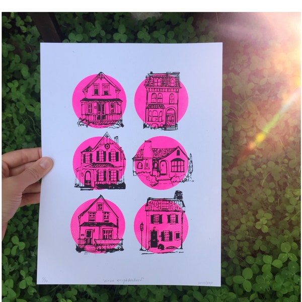 Neon Neighborhood Screen Print