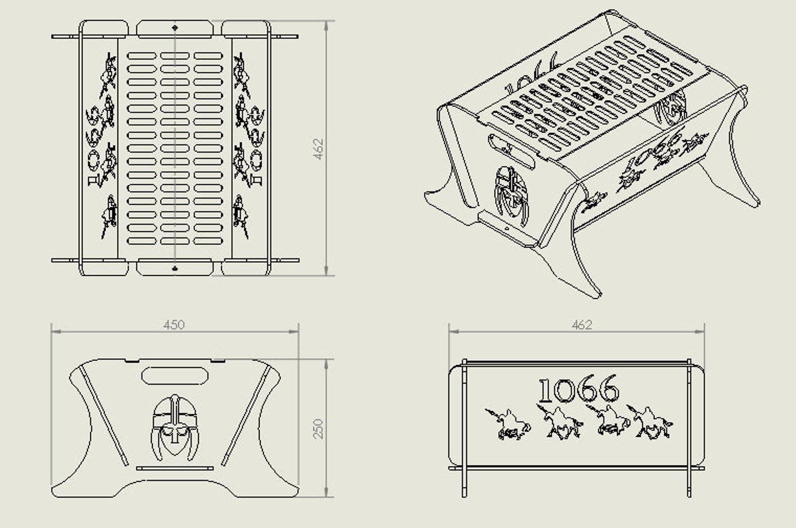 1066, Fire Pit, DXF Files for Laser/water Cutting, Wood Burner, World