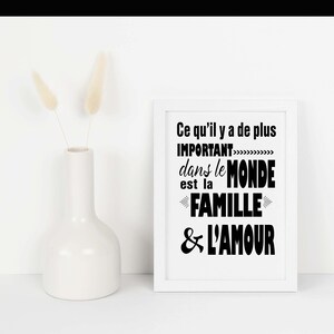Wall decoration TO PRINT – Poster – Gift for the living room... – &quot;The most important thing in the world is family & love&quot;