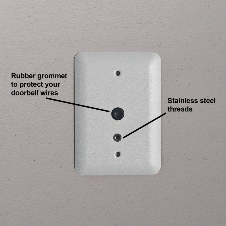 Simplisafe Doorbell PRO Mount 1gang Metal Wall Plate, White Textured