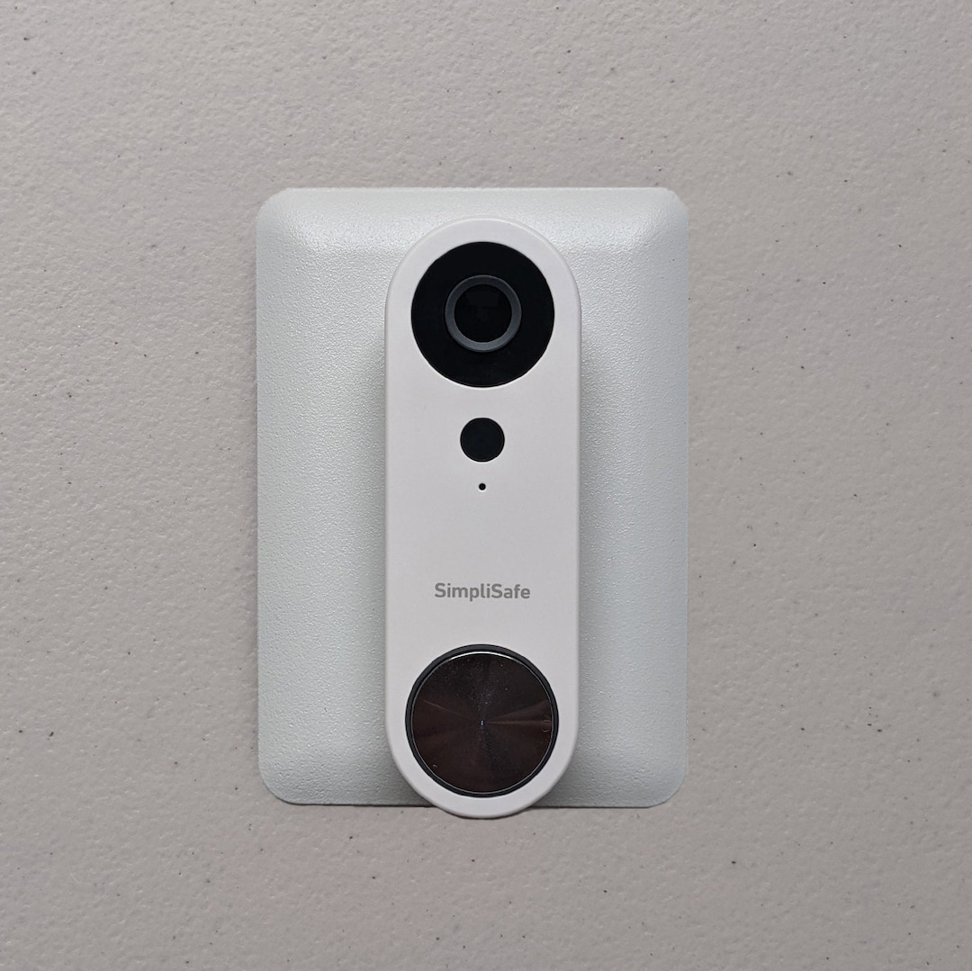 Simplisafe Doorbell PRO Mount 1gang Metal Wall Plate, White Textured