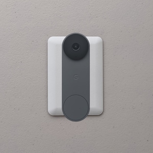 Google - Nest Doorbell WIRED (2nd Generation) Mount 1-Gang Metal Wall Plate, White Textured