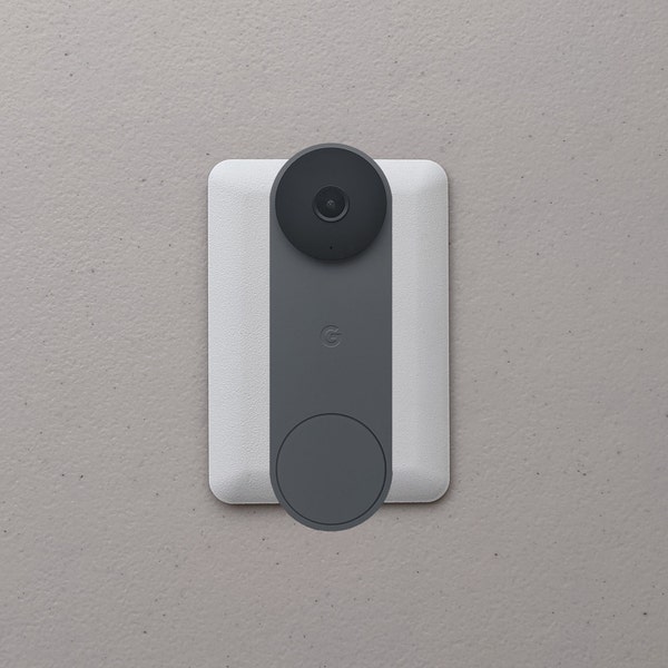 Google - Nest Doorbell WIRED (2nd Generation) Mount 1-Gang Metal Wall Plate, White Textured