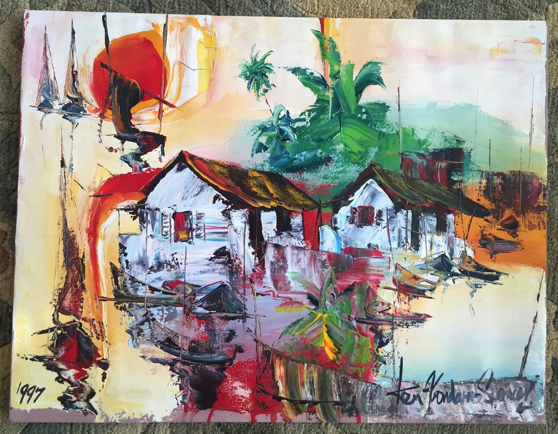 Jamaica Jamaican Art Landscape Caribbean Artwork Etsy