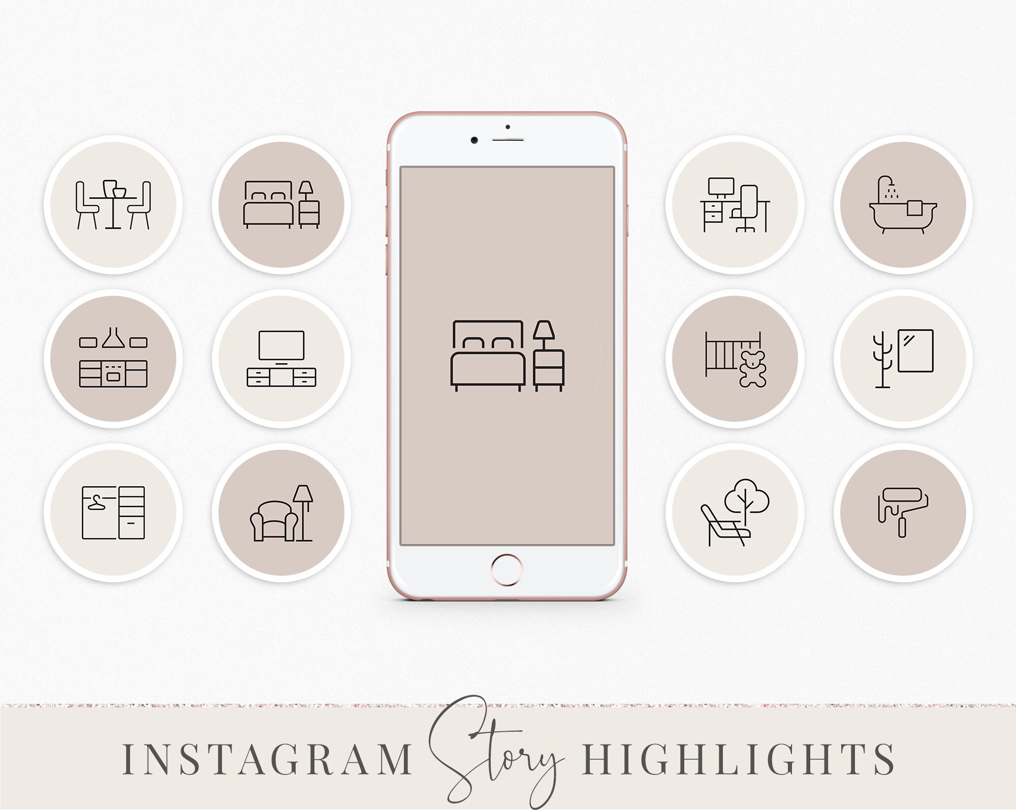 Instagram Story Highlight Cover Icons Interior Pack Neutral | Etsy UK