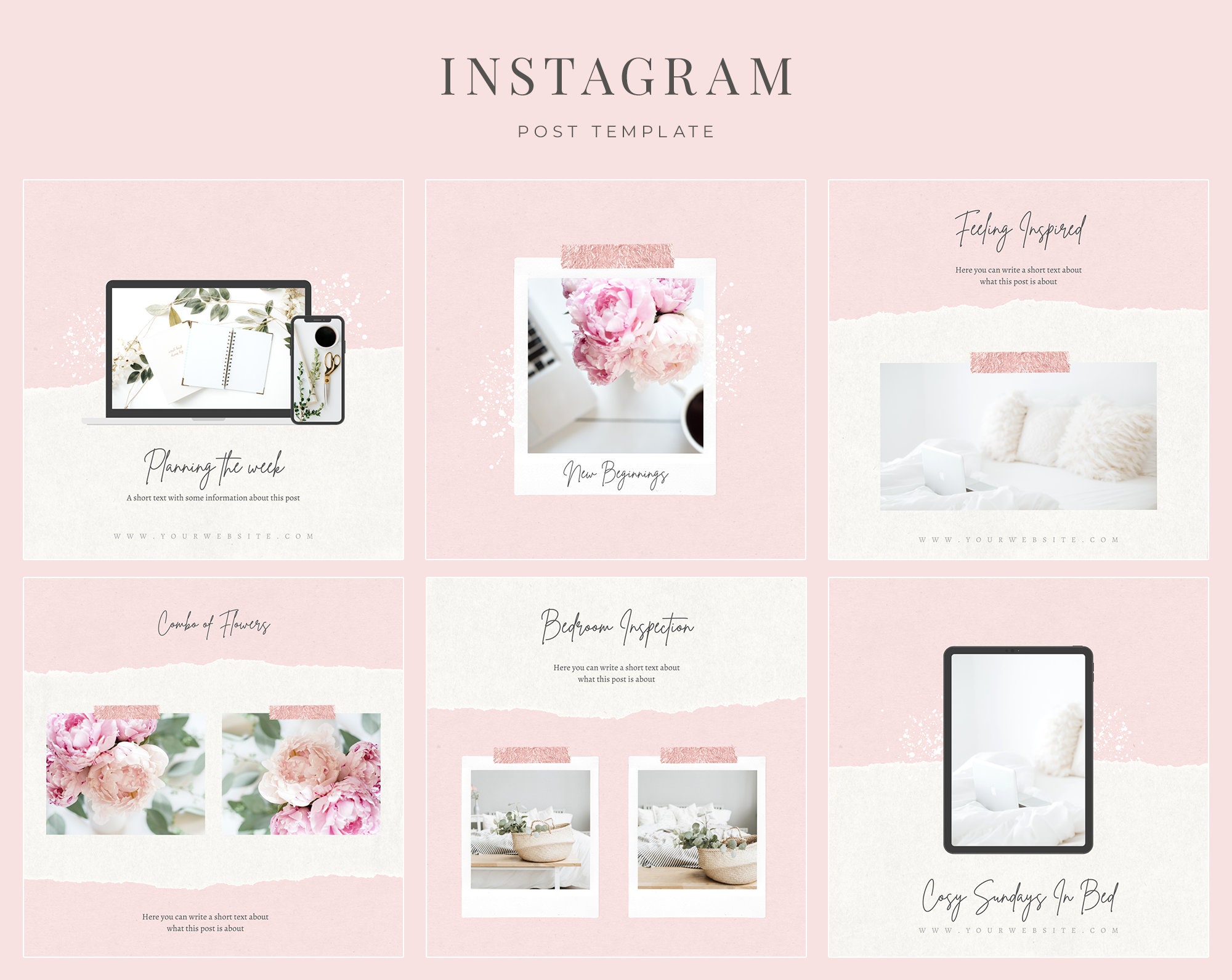 Instagram Post Template Canva Template Sweet And Elegant | Etsy