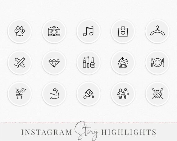 Instagram Story Highlight Cover Icons Mix Icons Pack | Etsy