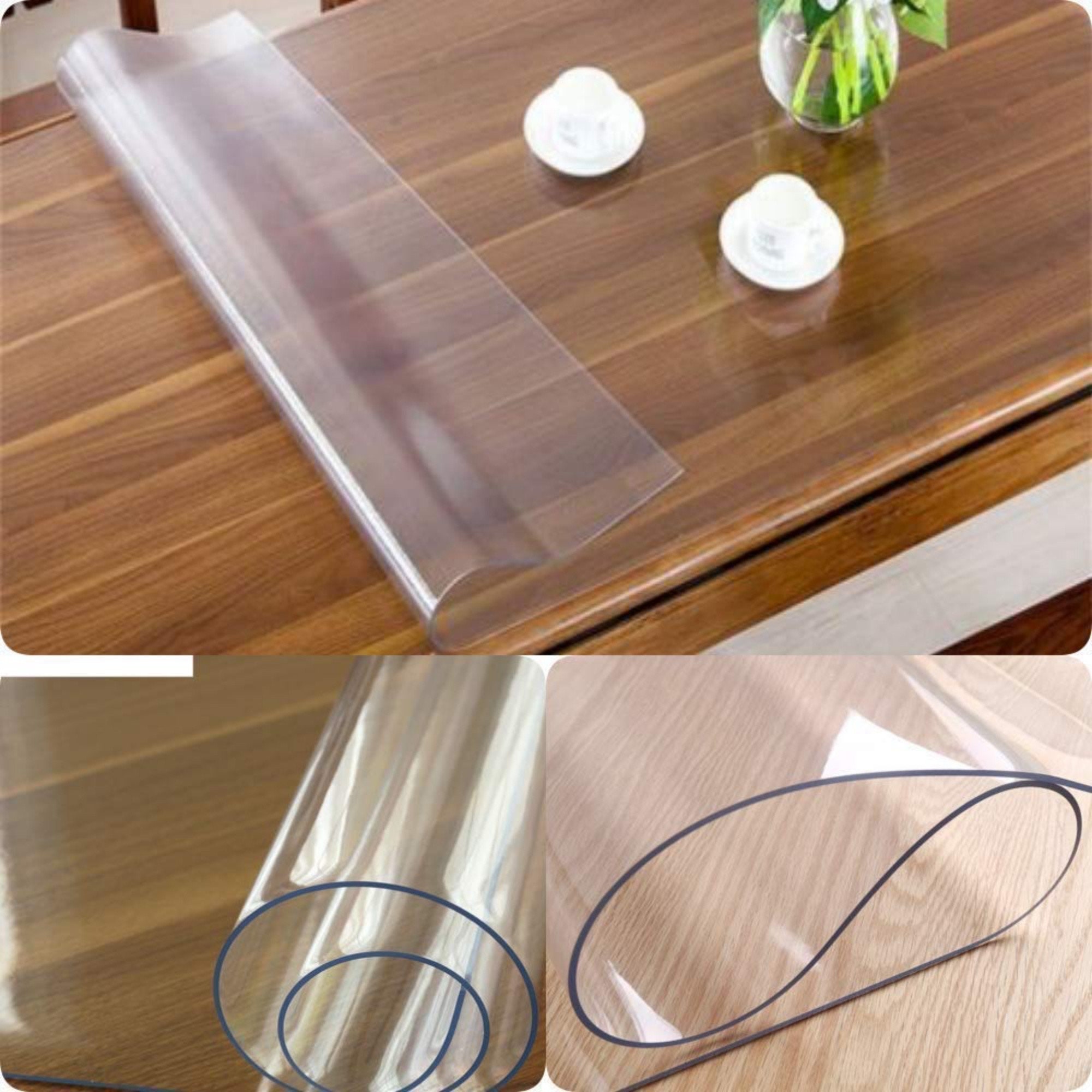  Protector de mesa transparente mejorado de plástico para mesa,  protector de escritorio de oficina, protector de PVC para mesita de noche,  cubierta de mesa, protector de superficie de cristal, protector de