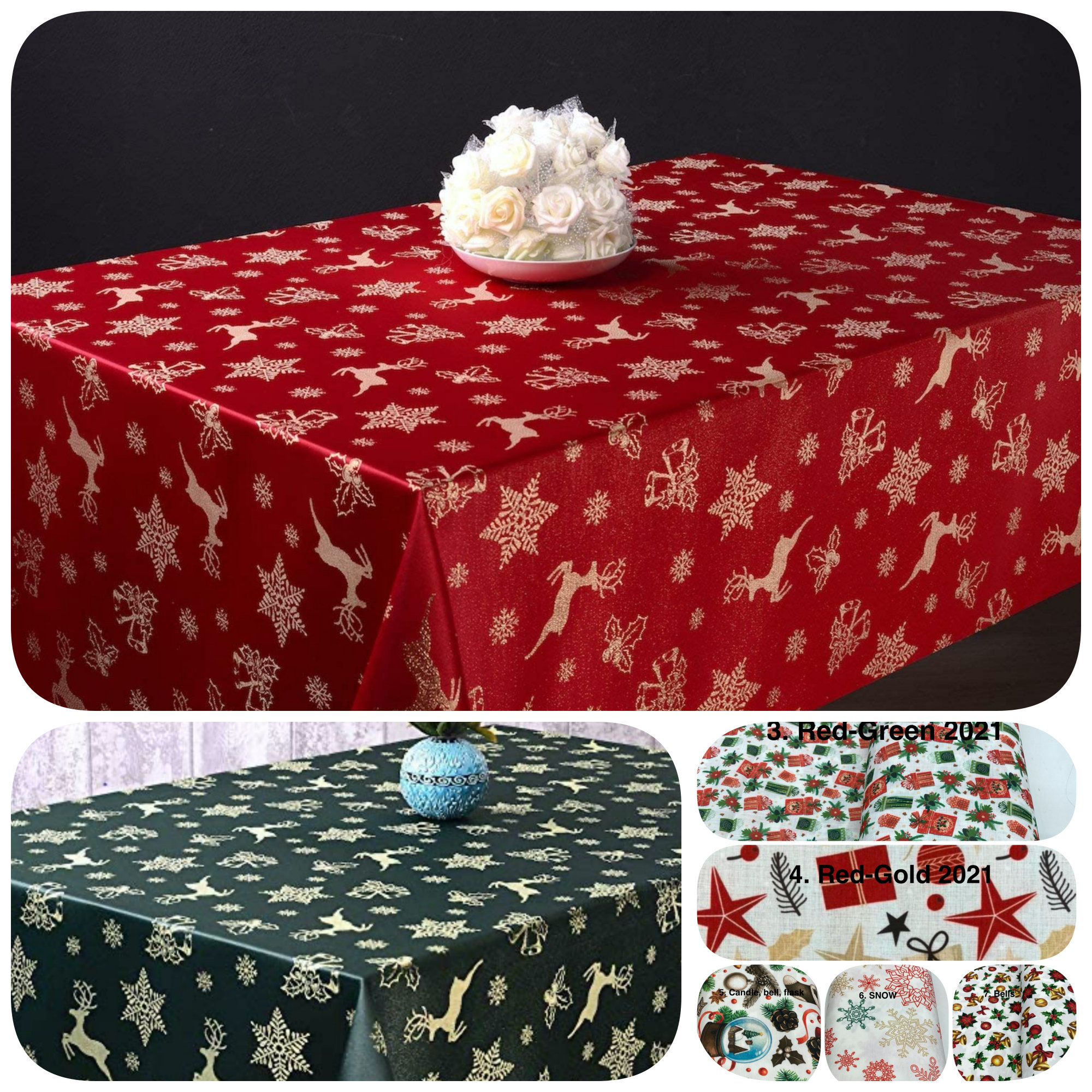 Christmas Tablecloth Etsy