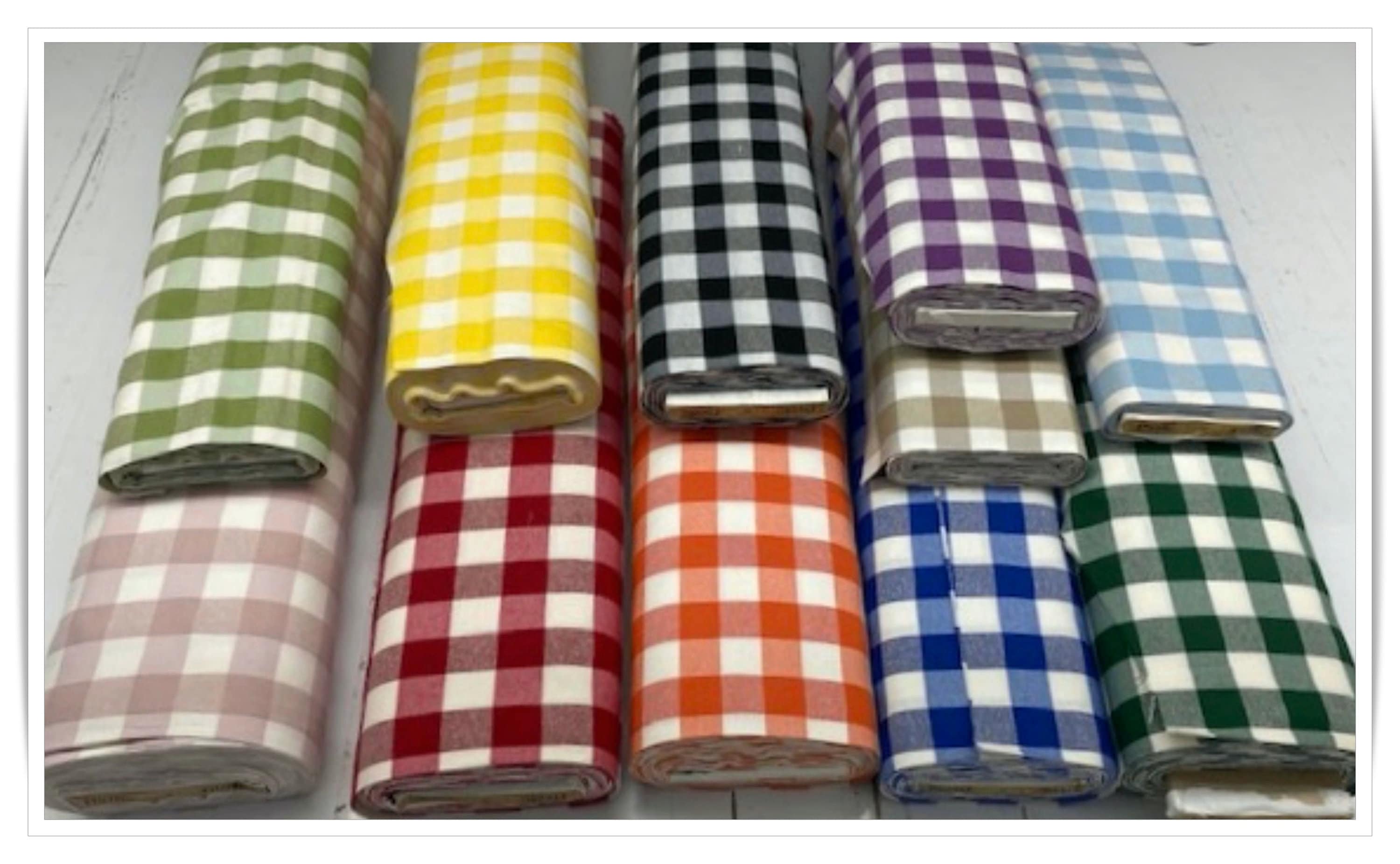 Gingham Fabric CottonPolyester 4 cm Check width 180 cm Etsy