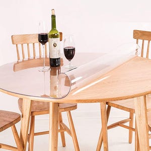 Round Transparent PVC 1.5mm Table Protector Clear Table Cover Plastic Tablecloth
