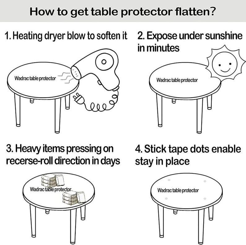 Protecteur de table rond en PVC transparent, housse de table transparente de 1,5 mm d'épaisseur image 3