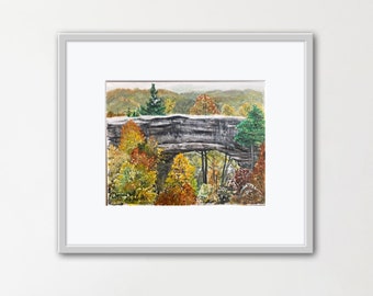 Puente natural en Slade Kentucky Giclee Impresión en papel mate de bellas artes