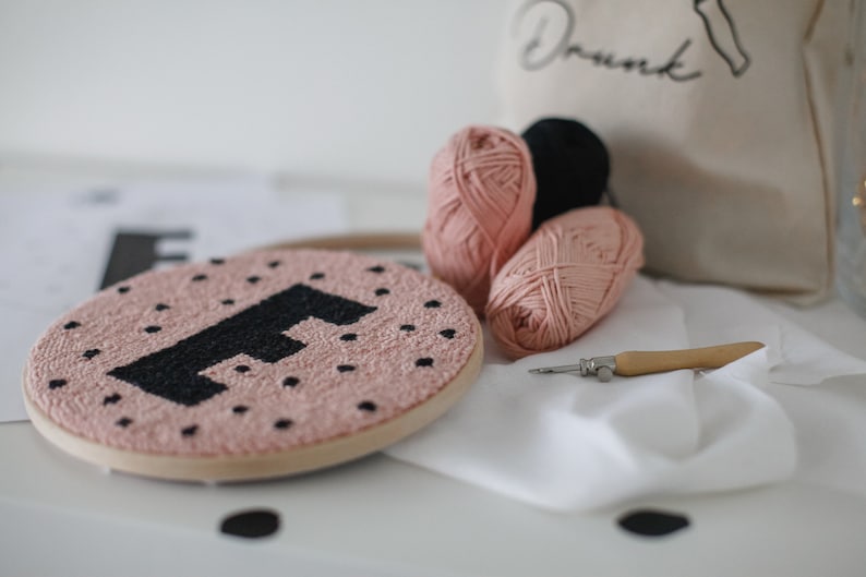Punch Needle Kit for Beginners Initial Etsy