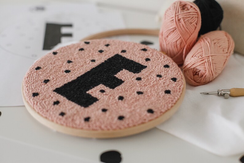 Punch Needle Kit for Beginners Initial Etsy