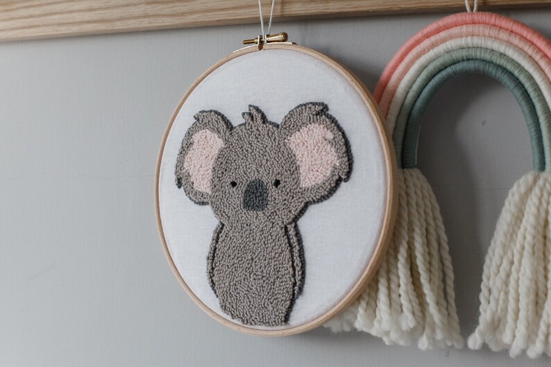 Koala Punch Needle Embroidery Hoop Made to Order Etsy