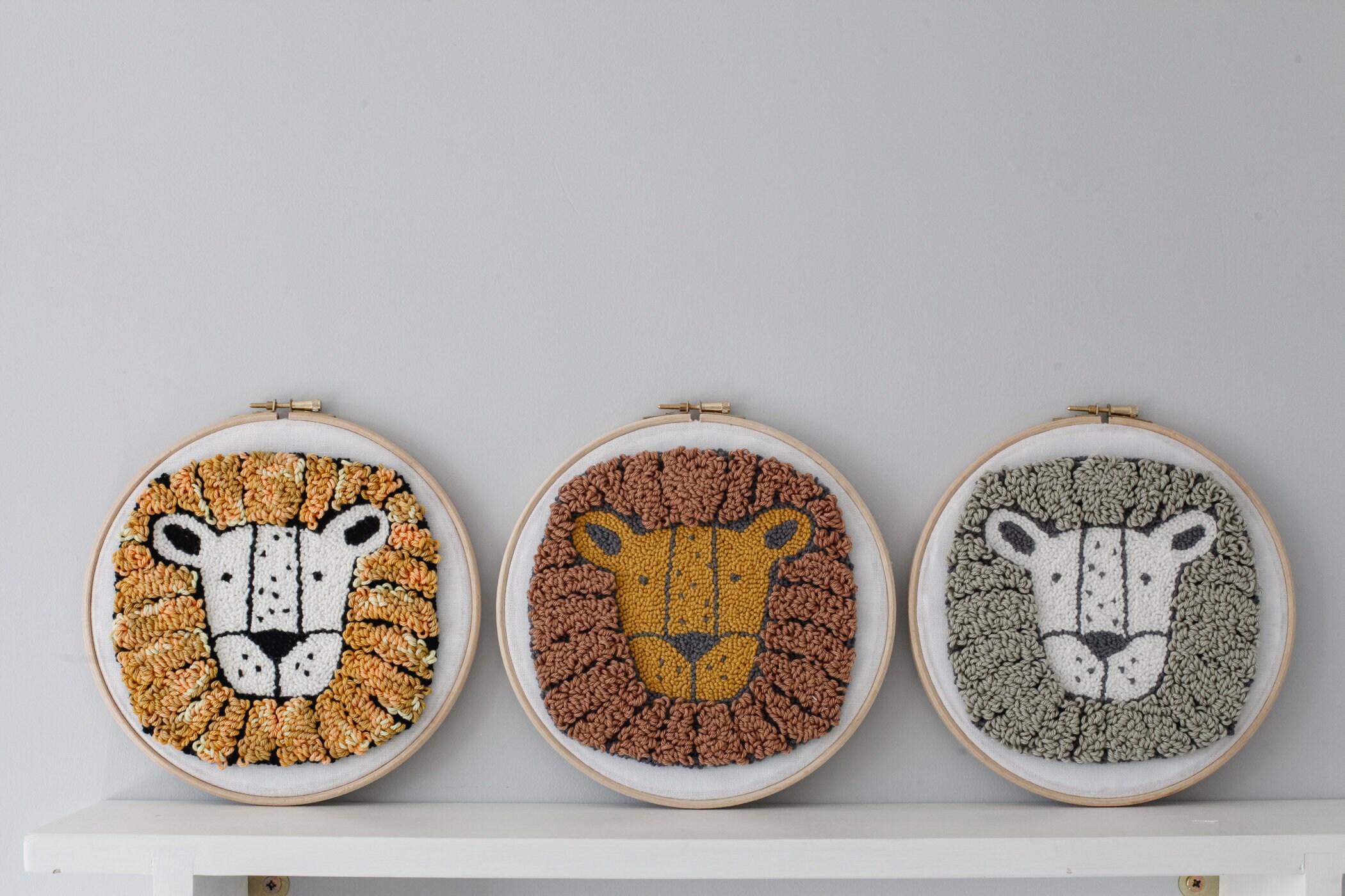 Lion Punch Needle Embroidery Made to order Etsy