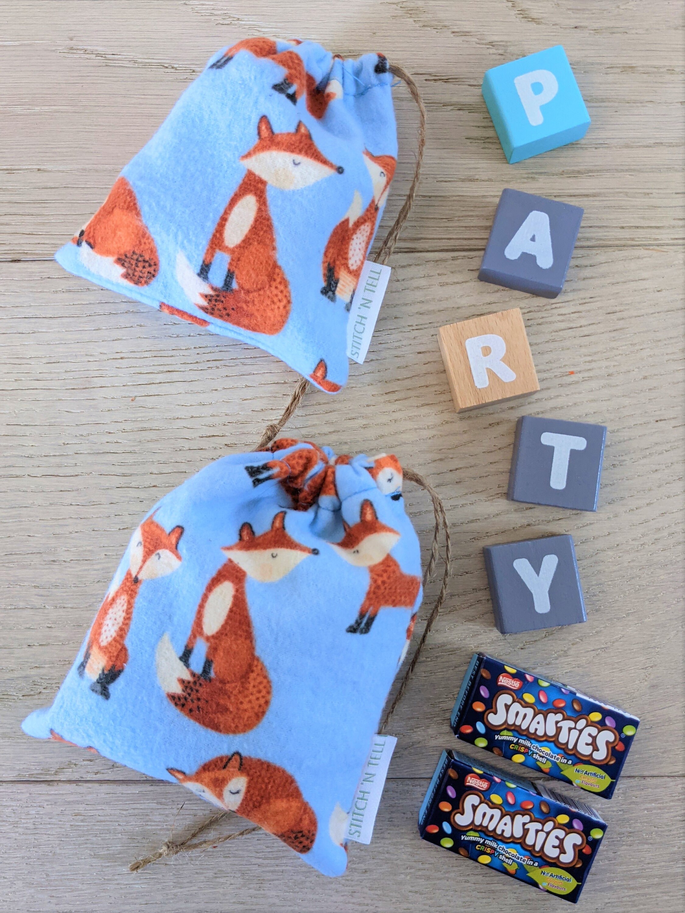 Cotton Party Bags Party Favour Bags Fabric Party Bags Kids Birthday