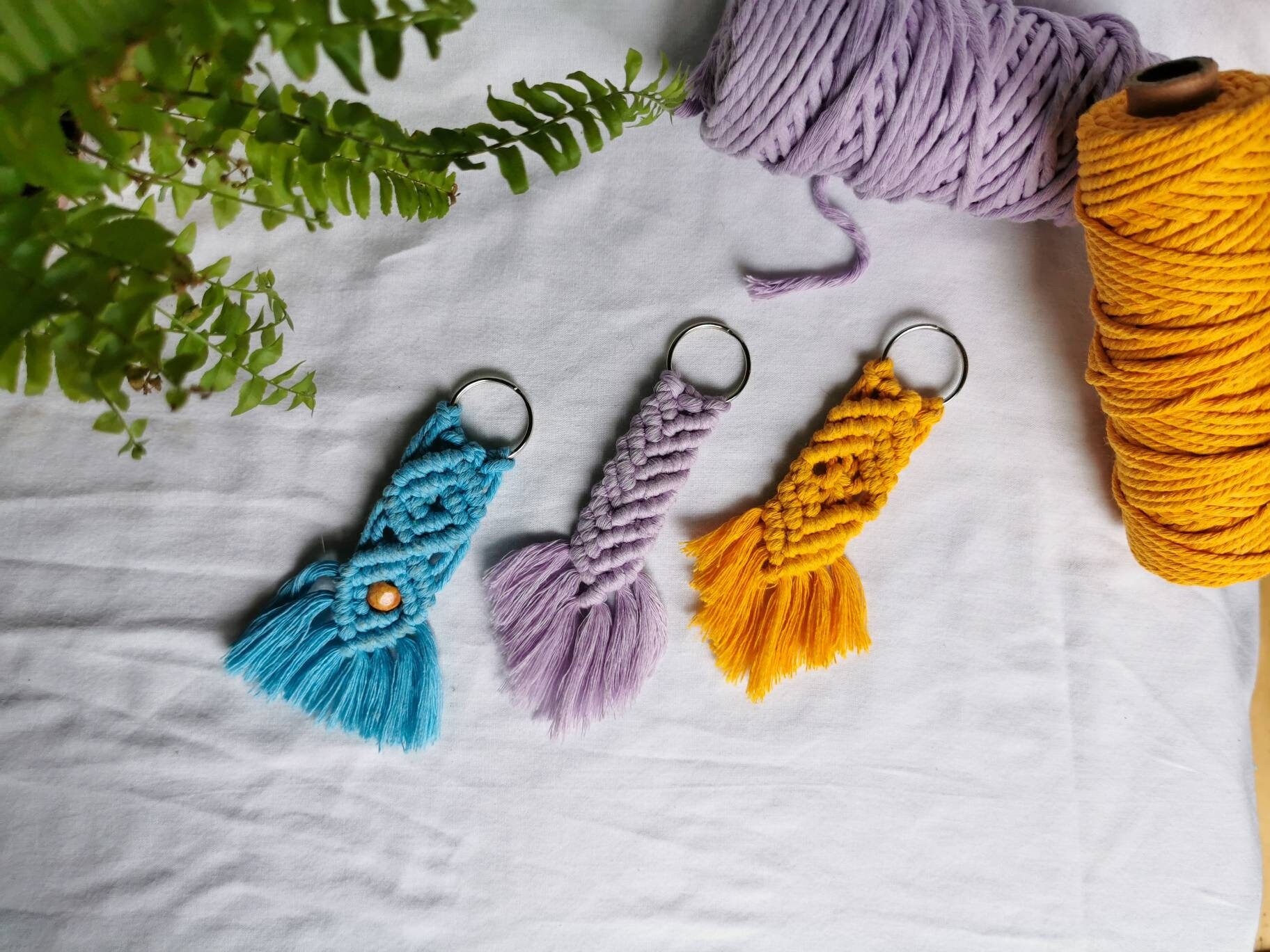 Macrame Keychain Key Accessories Macrame Keychain Lanyard Etsy