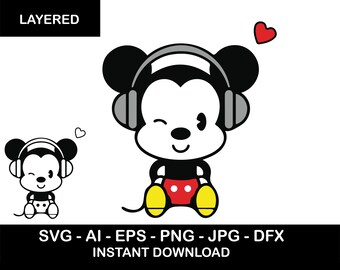 Baby Mickey Svg Etsy