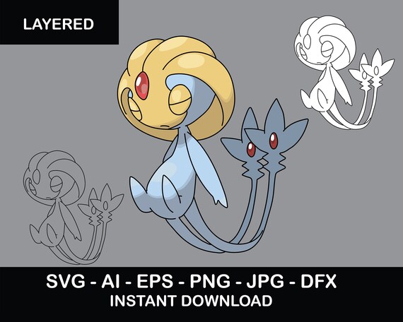 Uxie Vecteur Pokemon Legendaire Pokemon Trio Lac Diamon Et Etsy