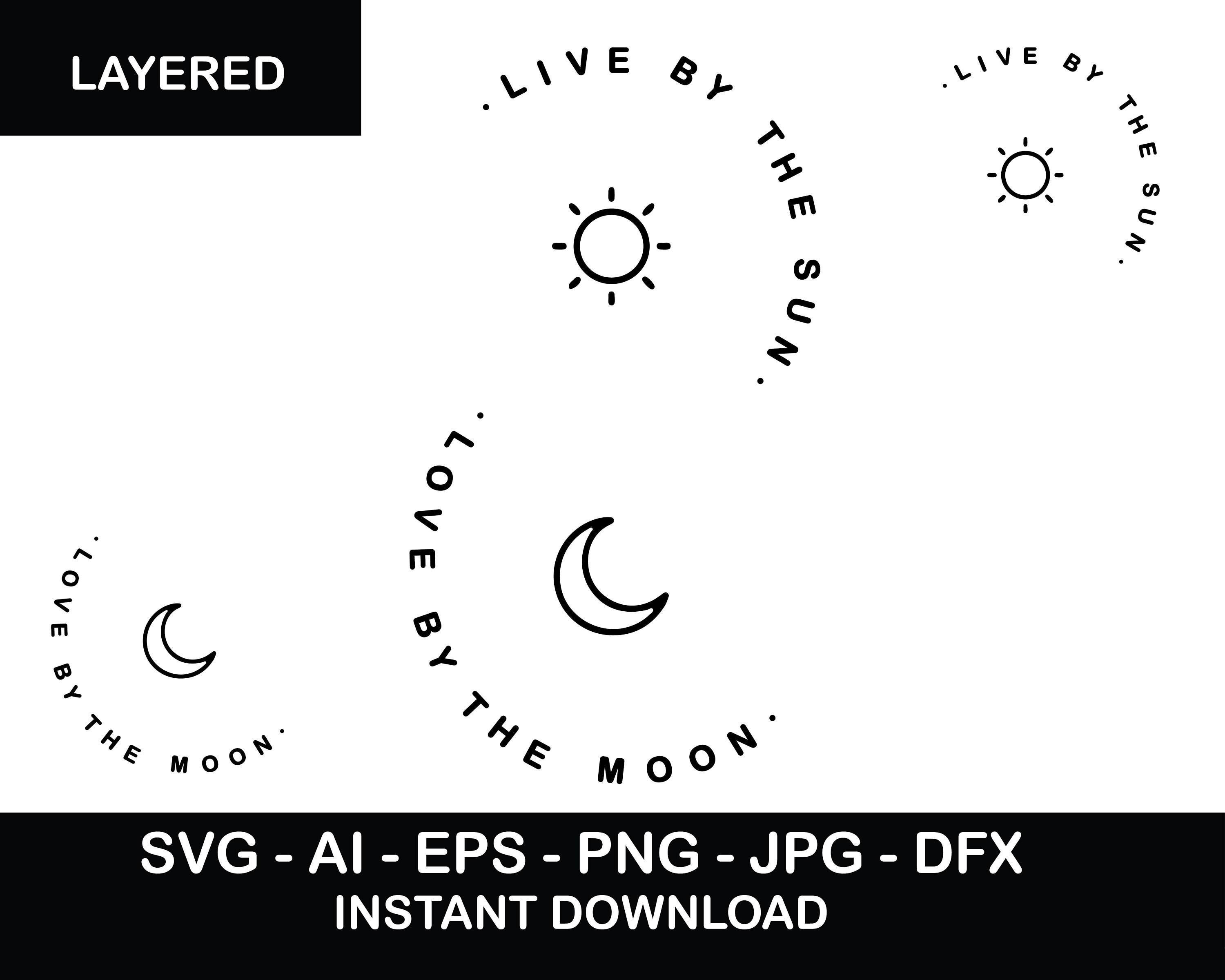 Live by the Sun Love by the Moon Vector Cute Minimalism Sun Etsy UK