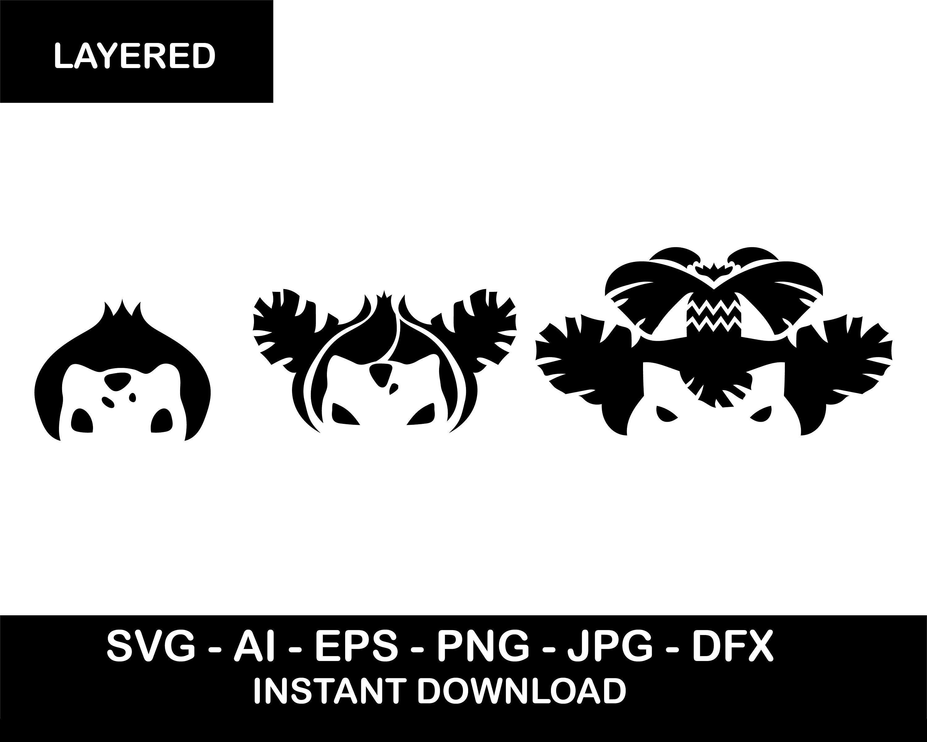 Download BUNDLE Pokemon bulbasaur silhouette pokemon ivysaur and | Etsy