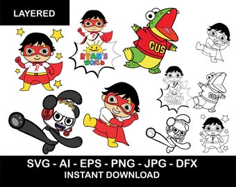 Ryans World Clipart Ryan Toys Rev Ryans World Svg Ryan Kaji Svg Ryans World Characters Svg Bundle Ryans Toy Svg Trending Svg Ryan Svg