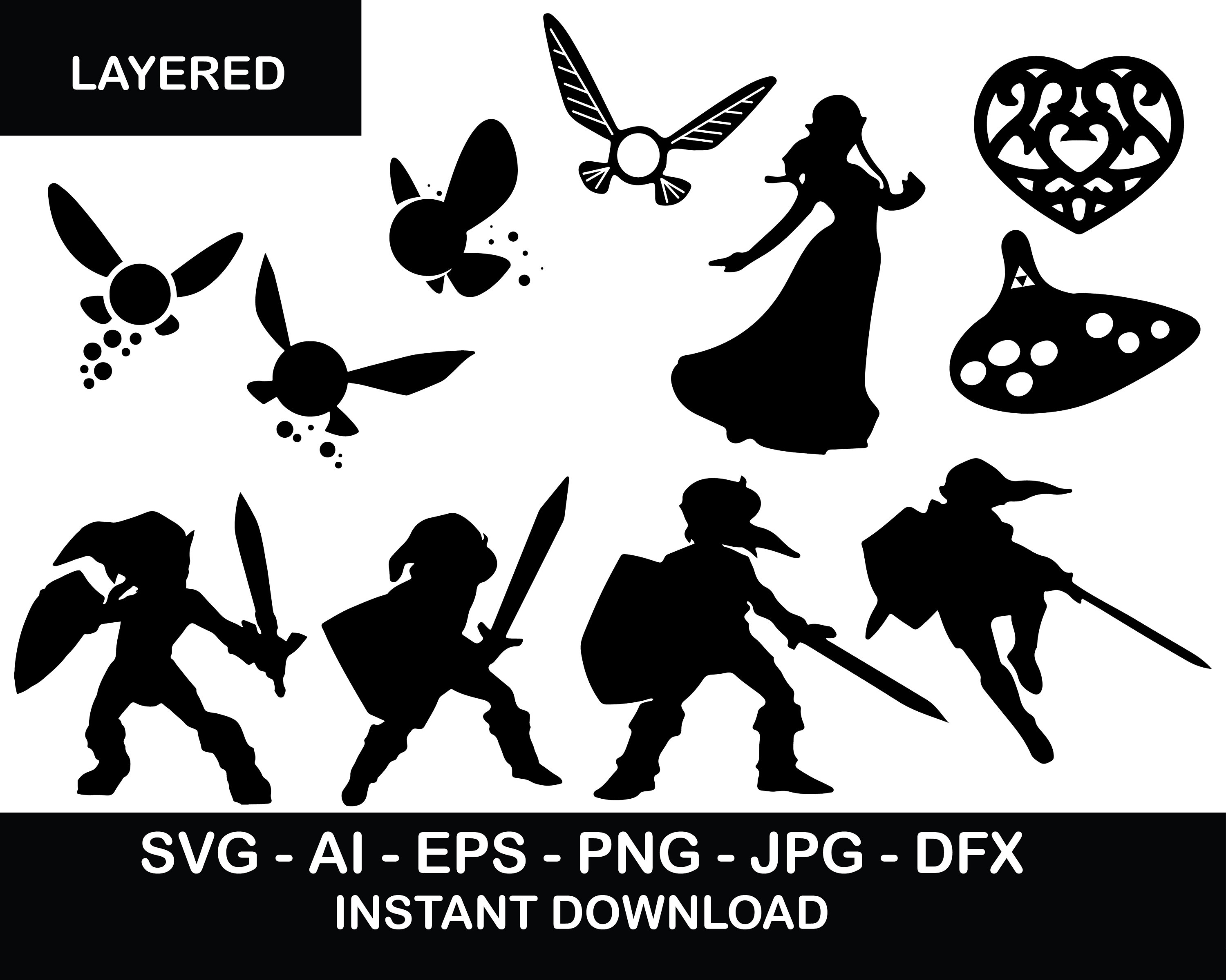Zelda Link Stencils