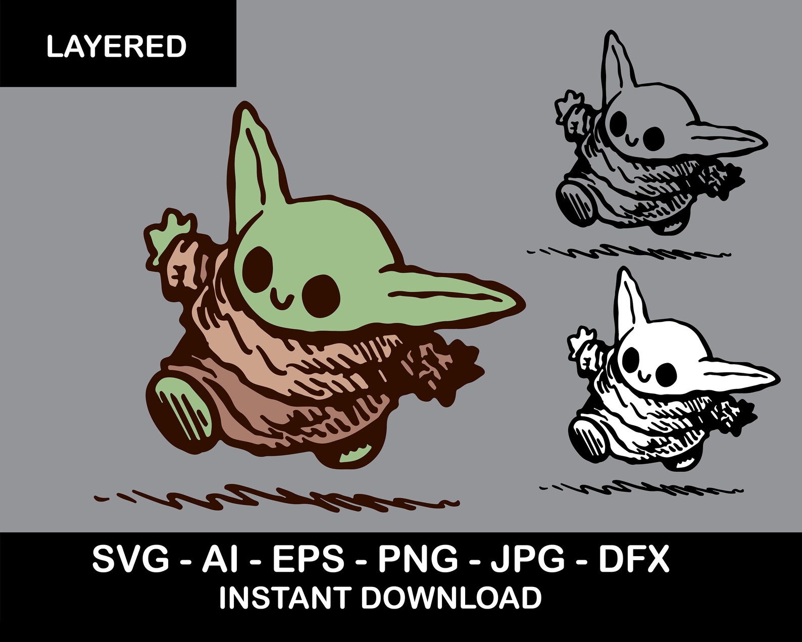 Free Free 294 Baby Yoda Svg Grogu Silhouette SVG PNG EPS DXF File
