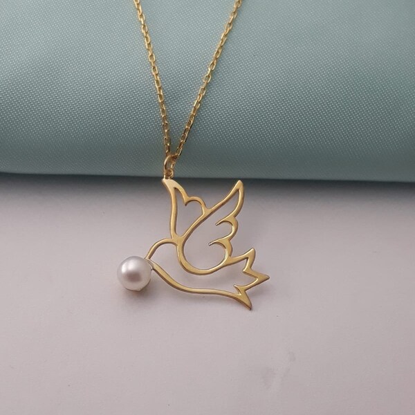 Pigeon With Pearl Jewelry Etsy