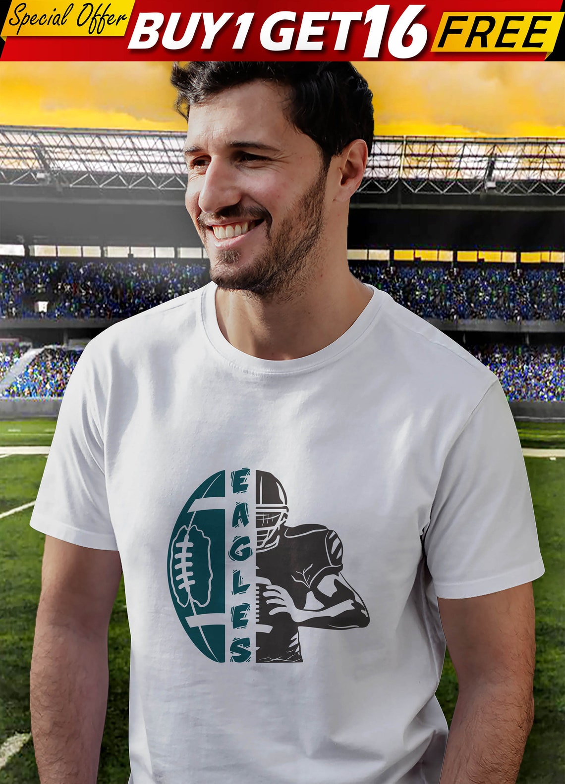 Eagles Half Player Svg Eagles Team Svg Football Player Svg Etsy