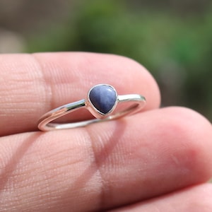 Blue Sodalite Ring , Sterling Silver Ring , Gemstone Ring , Sodalite Gemstone Ring , Jewelry , SIlver Ring , Dainty Birthstone Ring