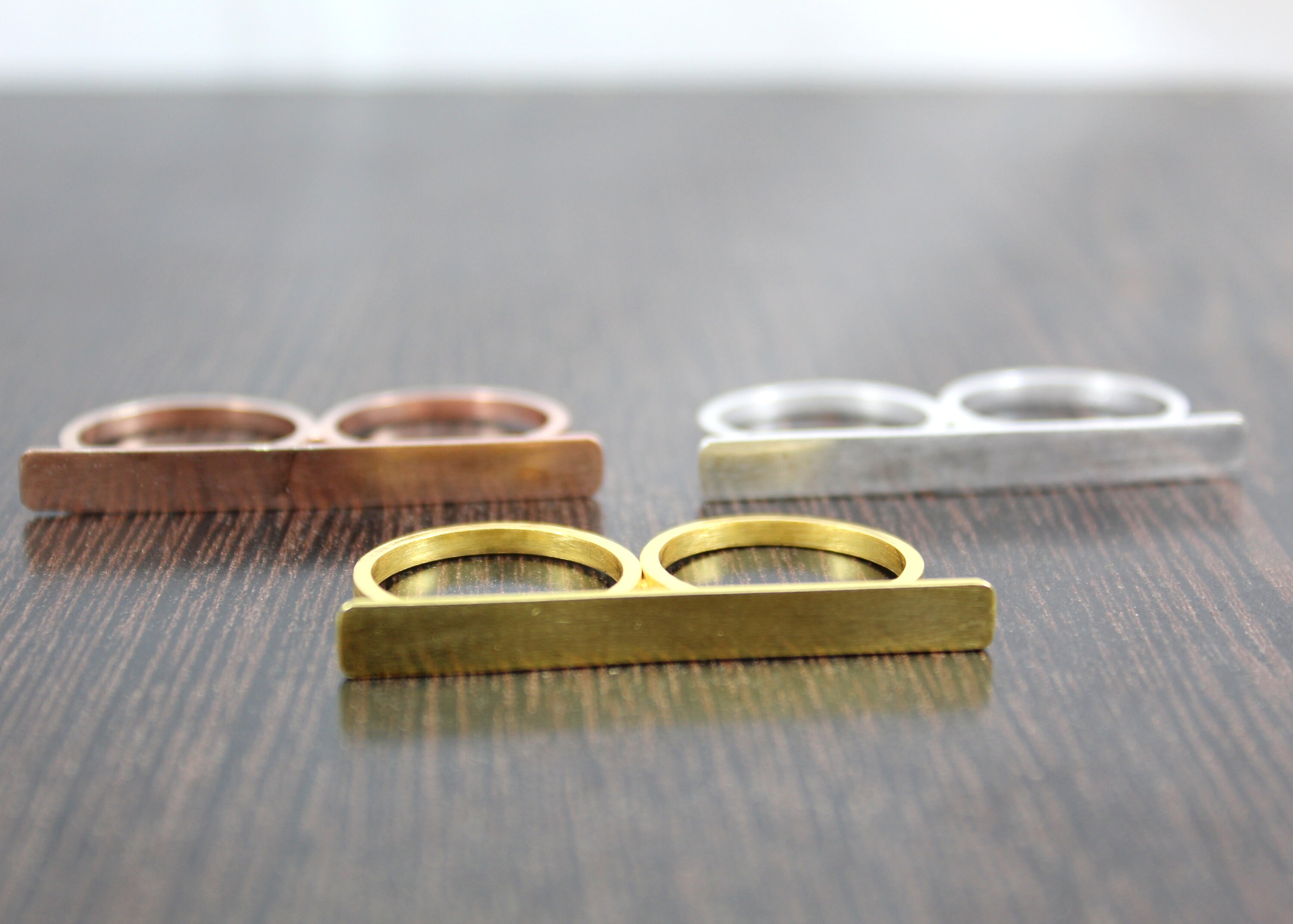 Two Finger Ring Double Finger Jewelry Bar Ring 925 Etsy